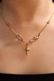 18K Real Gold Plated Moonstones Star Necklace
