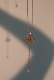 18K Rose Gold Plated Pink Gem Heart Necklace