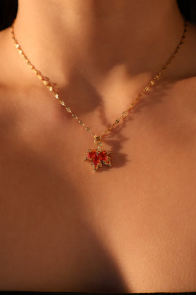 18K Gold Stainless Steel Maple Leaves Necklace