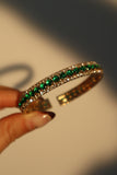 14K Real Gold Plated Multi Green Gem Bracelet