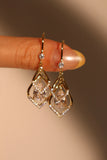 14K Real Gold Plated Diamond Droplet Earrings