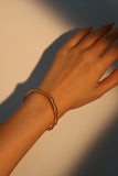 18K Real Gold Plated Diamond Bamboo Bracelet