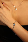Platinum Plated Moonstone Saturn Star Bracelet