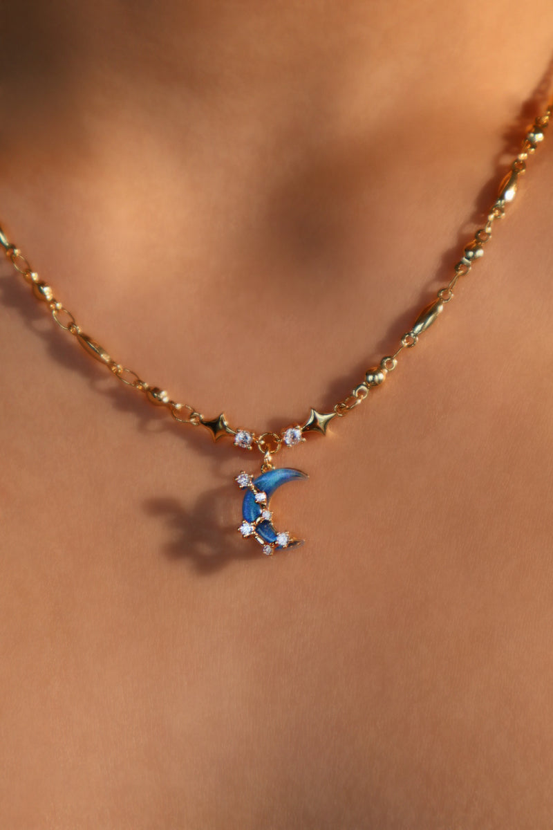 Gold-plated mystery moon necklace blind box with a randomly selected celestial pendant