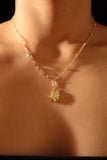 14K Real Gold Plated Opal Droplet Necklace