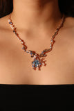 18K Rose Gold Plated Blue Shell Necklace