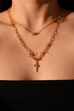 18K Real Gold Plated Multi Knot Star Layer Necklaces Set