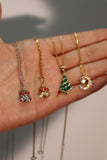 18K Gold Vermeil Christmas Tree Necklace