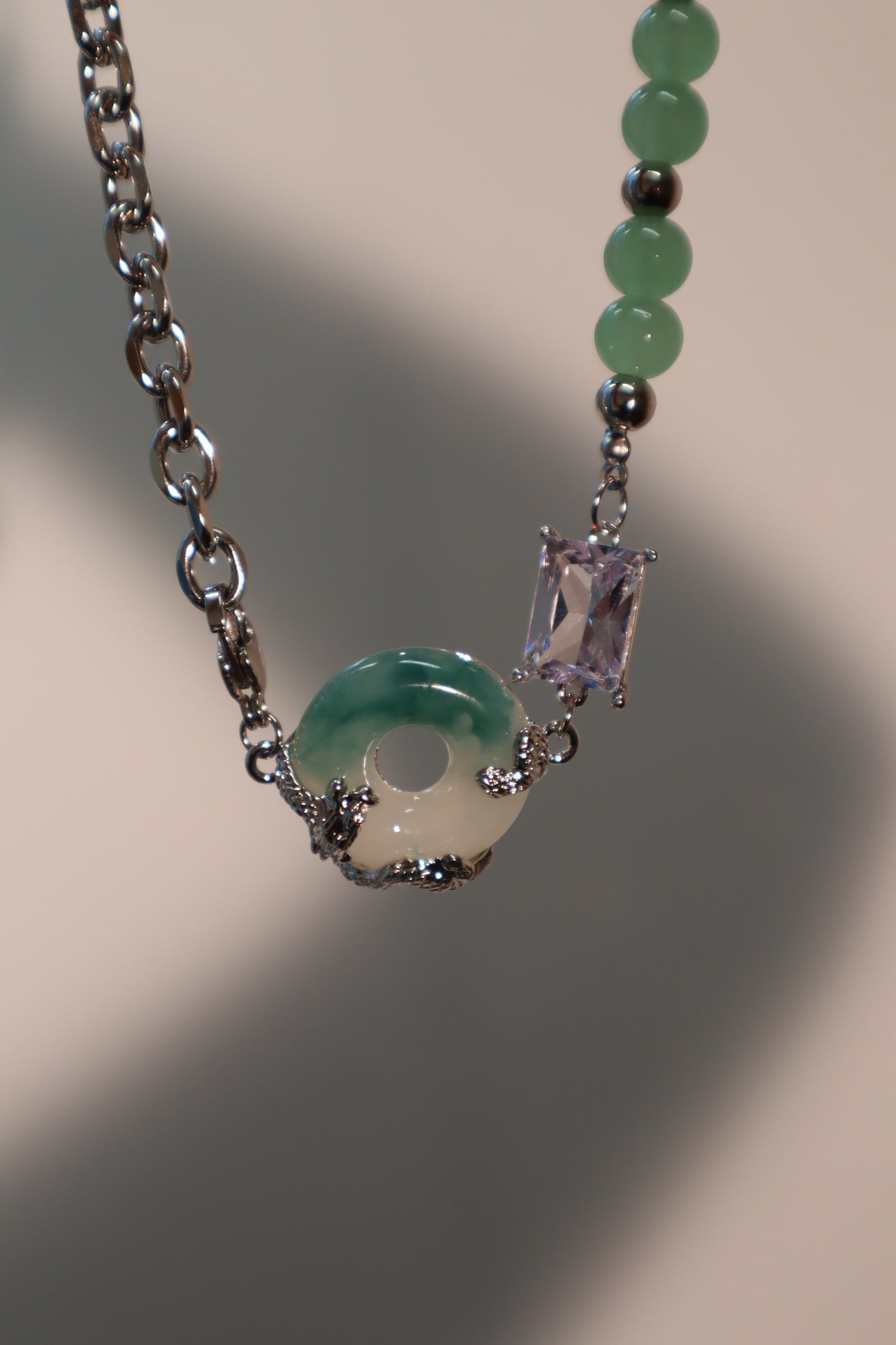 Jade Dragon Diamond Necklace