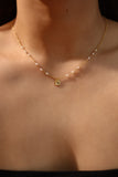 18K Real Gold Plated Pearl Star Necklace
