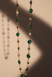 18K Real Gold Plated Multi Green Gems Necklace