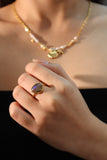 18K Gold Vermeil Natural Moonstone ring
