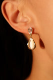 14K Real Gold Plated Opal Droplets Earrings
