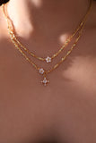 18K Real Gold Plated Diamond Starlight Cross Necklace