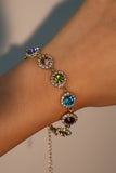 14K Real Gold Plated Multi Color Gem Bracelet