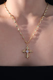18K Real Gold Plated Cross Of Thorns Necklace (detachable extensions included)