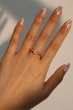 18K Real Gold Plated Pink Heart Ring