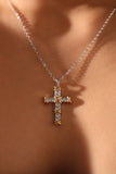 Mix Metal Diamonds Cross Necklace