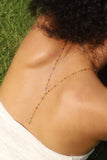 18K Real Gold Plated Color Gem Rose Lariat Long Necklace
