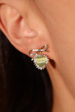 14K Real Gold Plated Jade Ribbon Earrings （back in stock in 14 days)