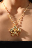 18K Real Gold Plated Orchid Necklace