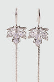 Platinum Plated Diamond Maple Leaves Earrings