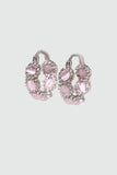 Platinum Plated Pink Opal Hoop Earrings