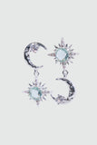 Platinum Plated Moon Pole Star Earrings