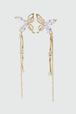 14K Real Gold Plated Diamond Wave Butterfly Earrings