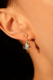 14K Real Gold Plated Blue Saturn Star Earrings