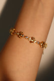 18K Real Gold Plated Multi Diamond Iris Bracelet