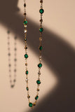 18K Real Gold Plated Multi Green Gems Necklace