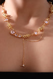 18K Real Gold Plated Moonstone Knot Necklace