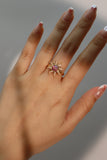 14K Gold Plated Purple Opal Sun Ring