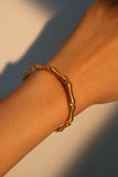 18K Real Gold Plated Diamond Bamboo Bracelet