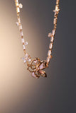 18K Real Gold Plated Butterfly Pink Flower Necklace