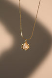 18K Real Gold Plated Pearl Pendant Necklace