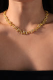 14K Real Gold Plated Diamond Braid Necklace