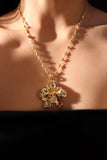 18K Real Gold Plated Orchid Necklace