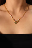 18K Real Gold Plated Sea Shell Pearls Necklace