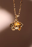18K Real Gold Plated Orchid Necklace