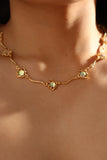 3 Piece Real Gold Plated Green Necklace Bundle