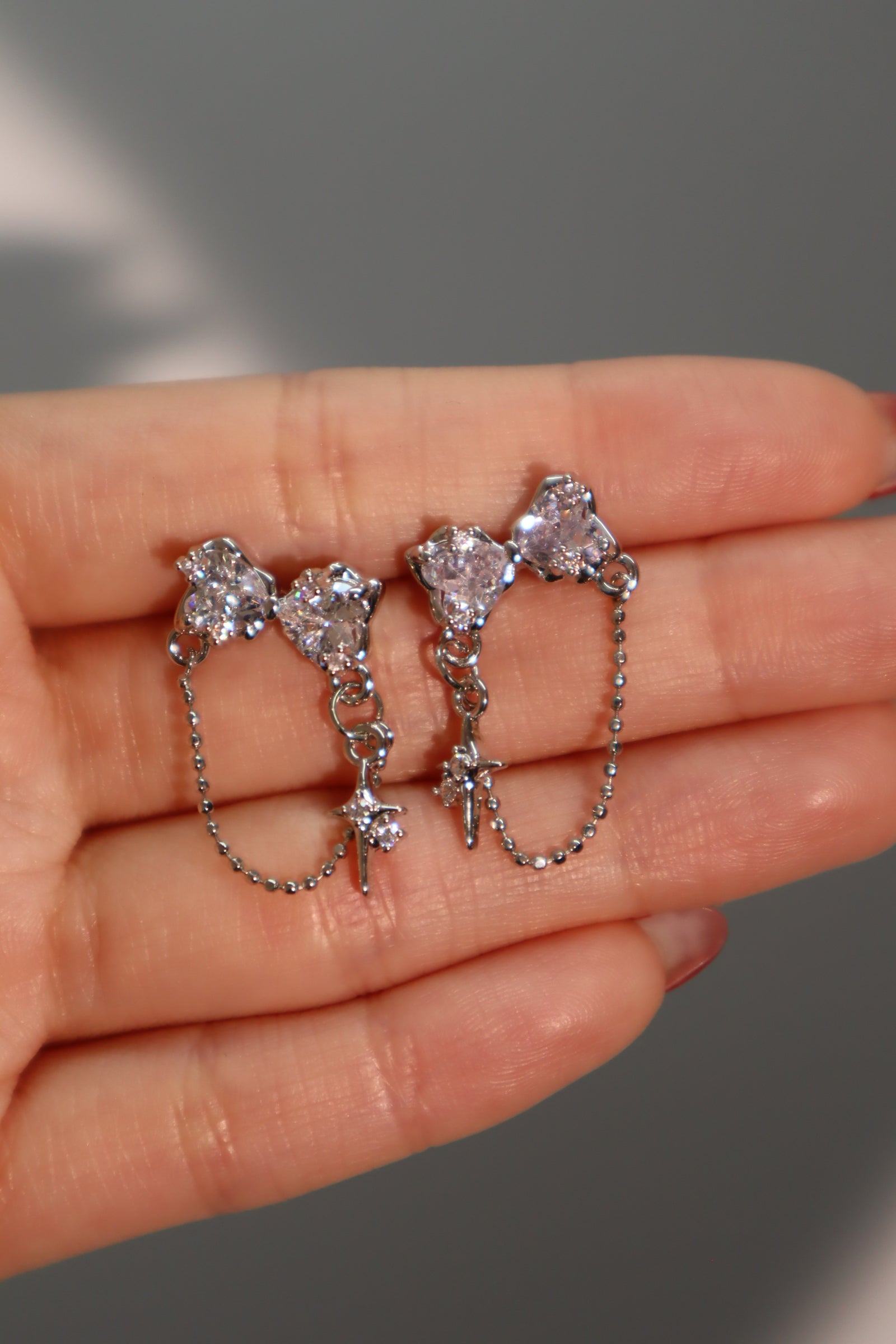 Diamond Bowknot Star Earrings