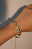 14K Real Gold Plated Multi Color Gem Bracelet