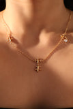 18K Real Gold Plated Cross Iris Necklace