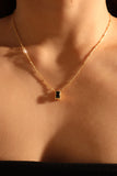 18K Real Gold Plated Black Gem Pearl Necklace