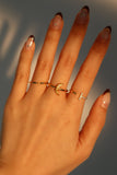 18K Gold Vermeil Diamond T Ring