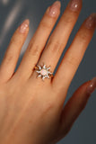 14K Real Gold Plated White Opal Sun Ring