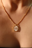 18K Real Gold Plated Star Shell Diamond Necklace