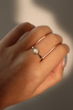 925 Sterling Silver Moon Gem Ring